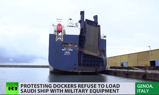 Italian dockers obstruct Saudi’s criminal war on Yemen