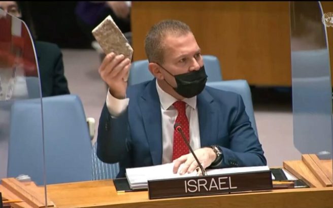 Nazi diplomat’s show-and-tell: a Palestinian “terror rock”