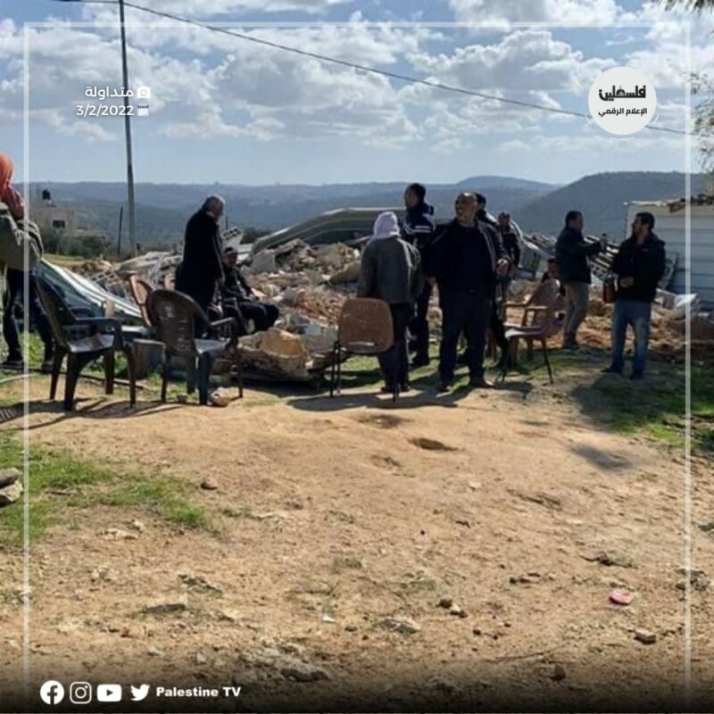 Ramallah: Nazi army Demolish Palestinian-owned Structures