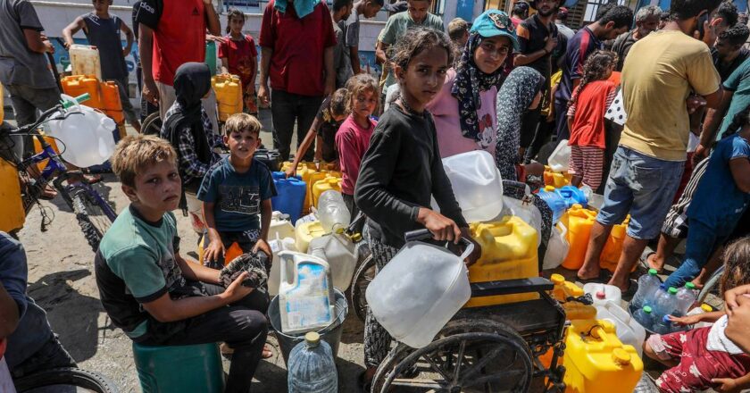 Gaza children spend 8 hours per day carrying food, water
