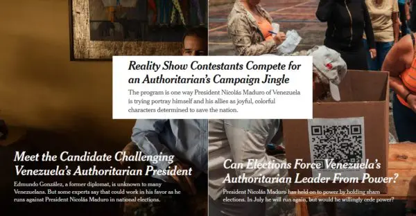NYT Ramps Up Venezuela Propaganda Ahead of Elections
