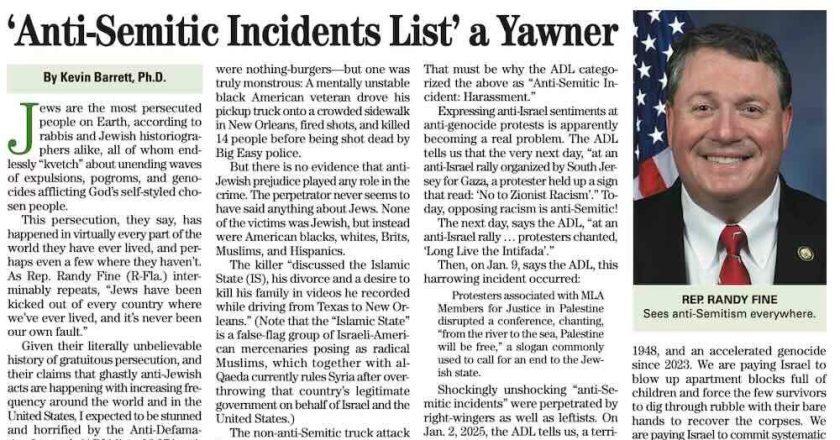 ADL’s “Antisemitic Incidents” List Is Deeply Disappointing